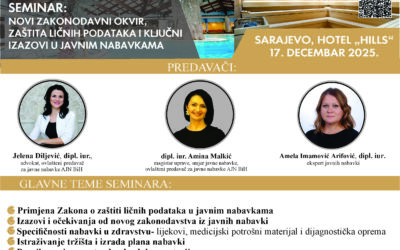 Seminar iz javnih nabavki – Sarajevo, 17. decembar 2025. Hotel „HILLS“